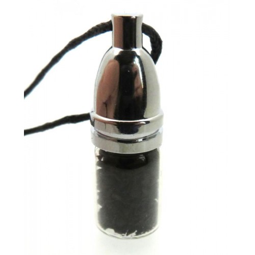 Jet Gemstone Crystal Mojo Bottle Pendant